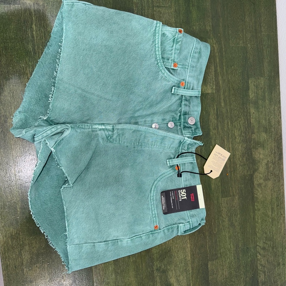 Levi's Mint Green Denim Shorts